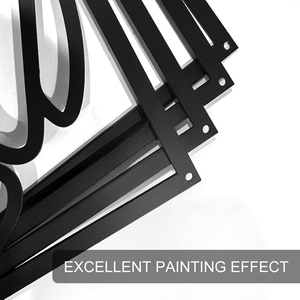 Black Abstract Metal Wall Art, Minimalist Décor Single Line Art Wall Décor, 3D Textured Metal Wall Sculptures - Set of 4
