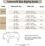 Rustic Waterproof Linen Tablecloth, Heavy Weight Beige Embroidery Table Cloths for Rectangle Tables,