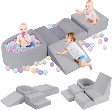 Climbing Toys for Toddlers 1-3, Foam Climbing Blocks with Ball Pit