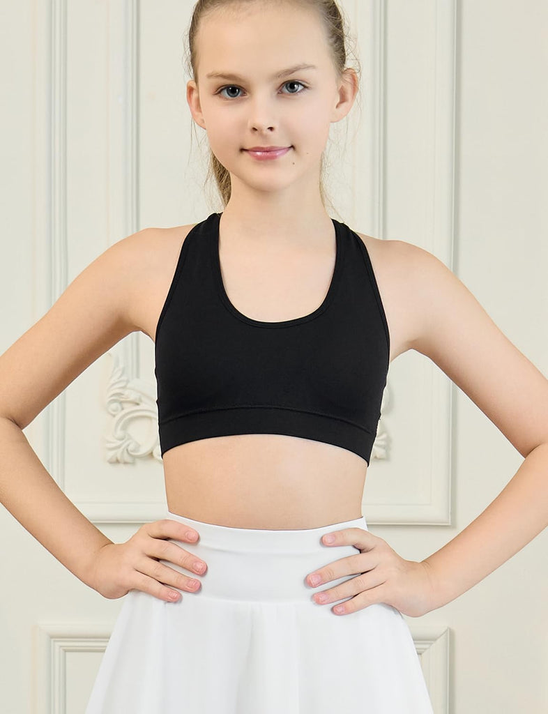 Girls Training Bra Supportive Seamless Sports Bras for Teens Girls with Racerback Removable Pads Pack of 5