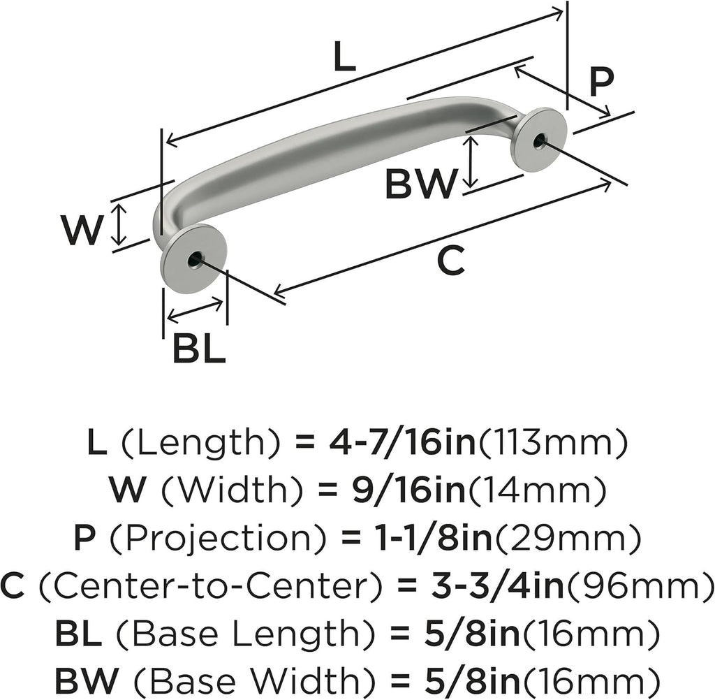 3-3/4" Renown Satin Nickel Drawer Pull