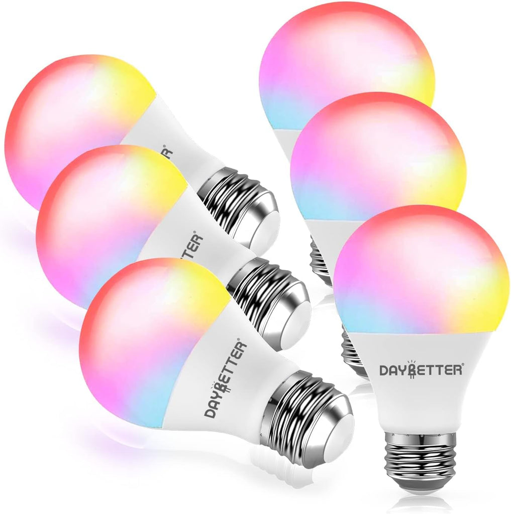 Smart Light Bulbs, RGBCW Wi-Fi Color Changing Led Bulbs Compatible with Alexa & Google Home Assistant, A19 E26 9W