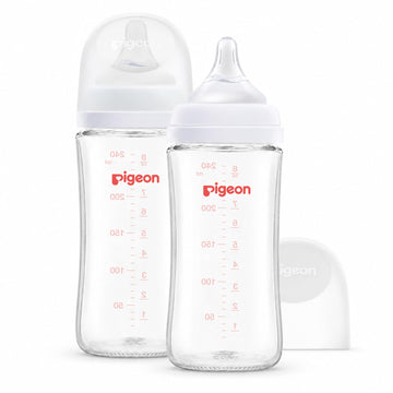 Glass Baby Bottles Wide Neck, 8.1 Oz, Pack of 2