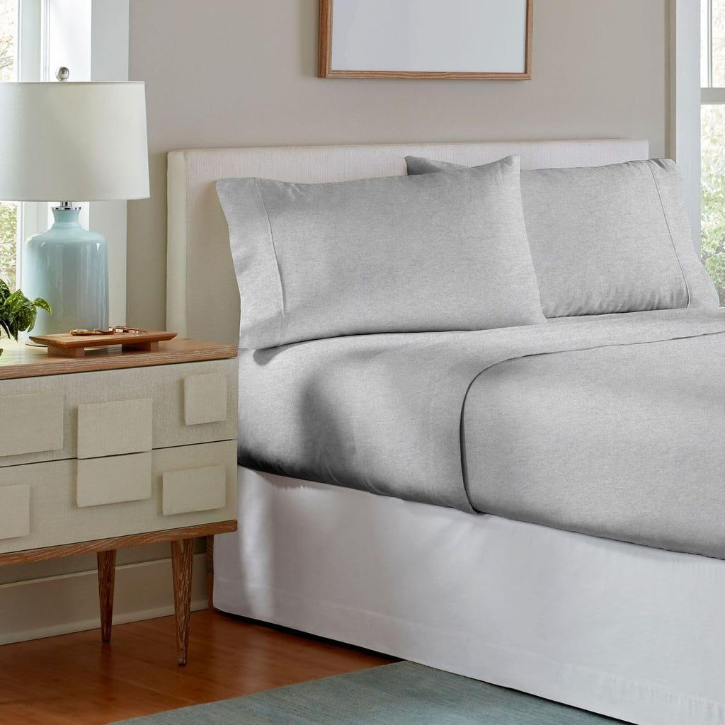 Heavy Weight Flannel Sheet Set, Cal King, Heather Gray - Warm & Cozy - 100% Cotton Flannel Pre-Shrunk -170 GSM -Deep
