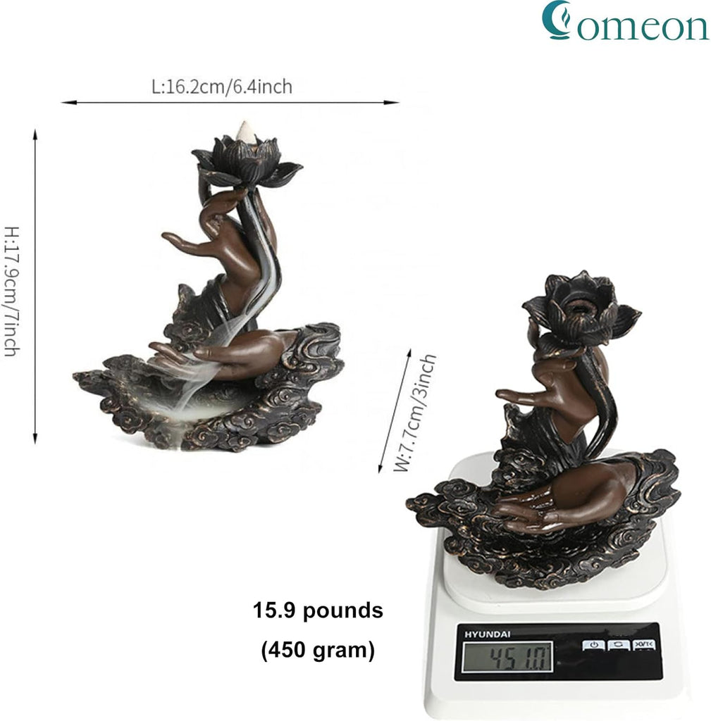 Backflow Incense Burner Handmade Resin Waterfall Incense Holder - Set of 5