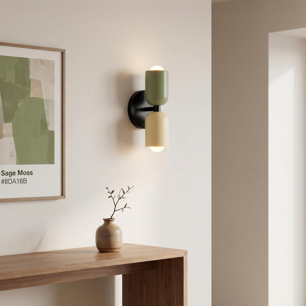 10 in 2-Light Mid Century Wall Sconce, Warm-Toned Nordic Wall Mount Light Fixture, Bedside Hallway Living Room