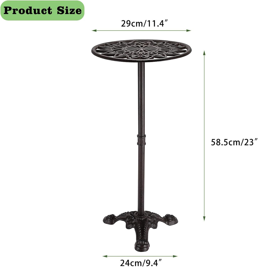 Cast Iron Tall Plant Stand Indoor Single Metal Plant Stand Heavy Duty | Outdoor Wrought Iron Plant Stand, Vintage
