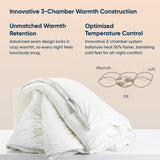 95% Hungarian Goose Down Comforter, Heavyweight Winter Duvet Insert, 750 Fill Power