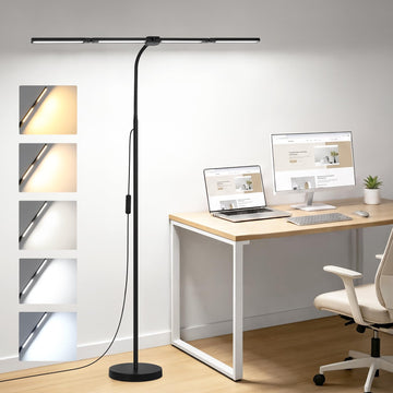 LED Floor Lamp with 4 Light Bars, 24W/3000LM Ultra Bright Wide Reading Lamp