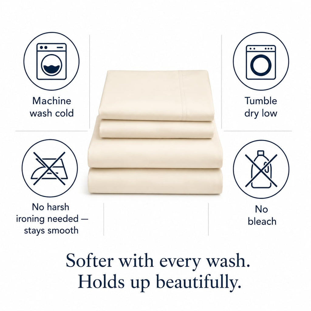 Queen Sheets - 800 Thread Count 4 PC Egyptian Cotton Luxury Bedding - Ivory