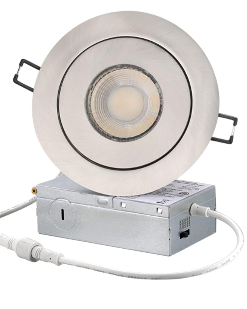 4 Inch Gimbal LED Recessed Lights 6 Pack,5CCT Eyeball Light Nickel