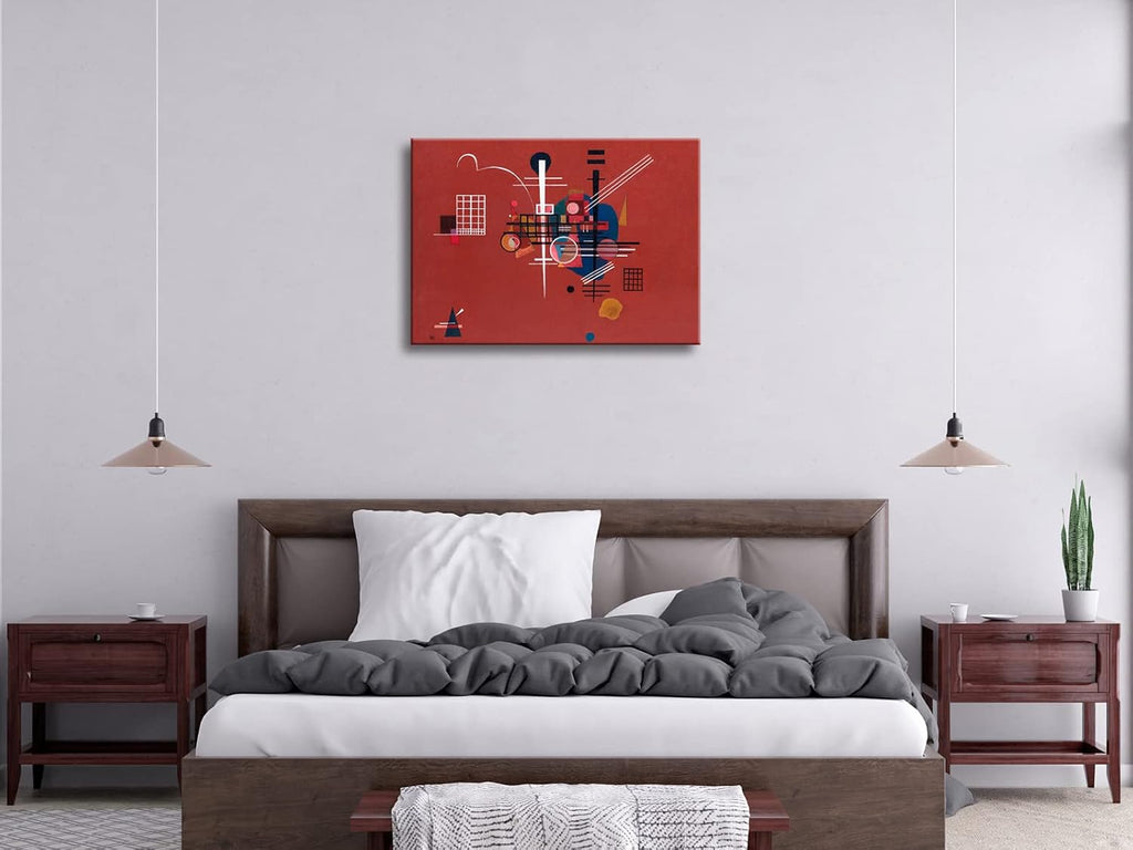 Canvas Prints Dull Red,1927 by Wassily Kandinsky Classic Abstract Art Famous Paintings Reproductions Canvas Wall Art