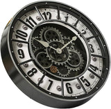 18 Inch Wall Clock with Moving Gears, Oversized Large Industrial Steampunk Decoration, Antique Metal Big Numeral Wall Clocks for Kitchen...