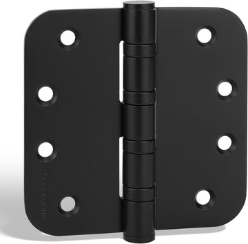 3 Pack 4'' Black Ball Bearing Door Hinges - Heavy Duty Stainless Steel Hinges Doors, 5/8'' Radius Corners
