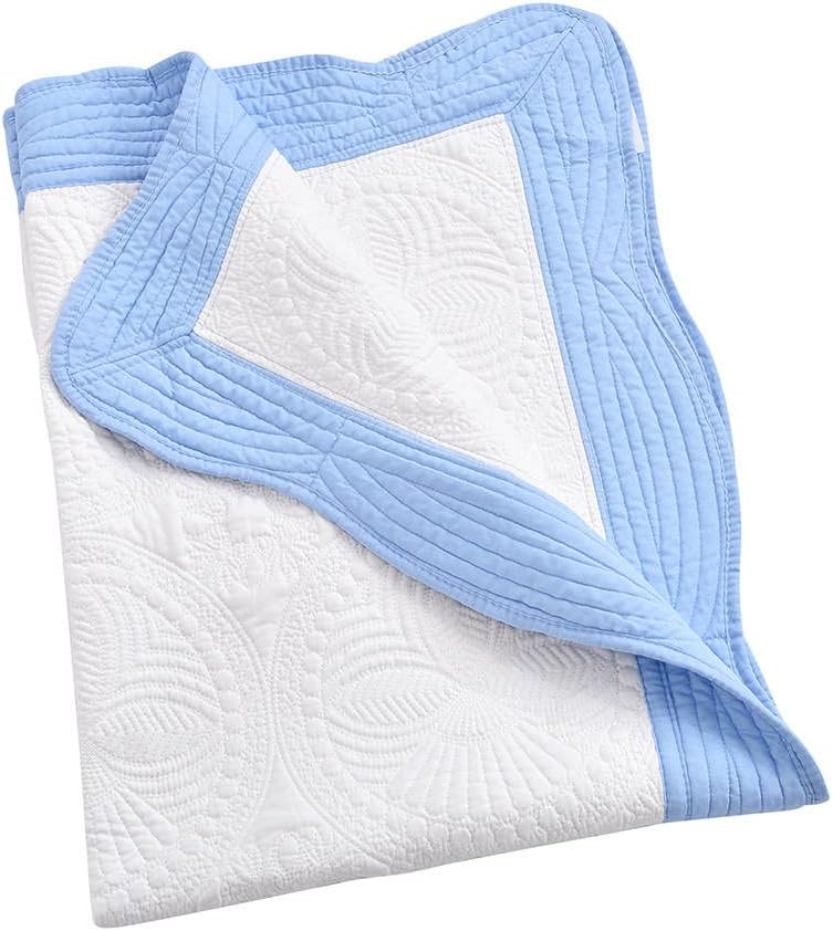 Blankets for Girls and Boys - Monogrammed Blanket with Embroidered Name - Super Soft and Cozy Cotton Baby Quilt