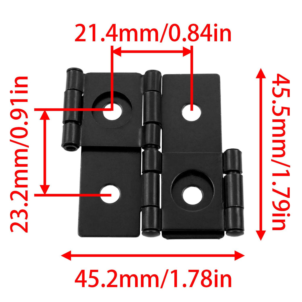 Lovelysp 8PCS Black Folding Double Hinge with Screws