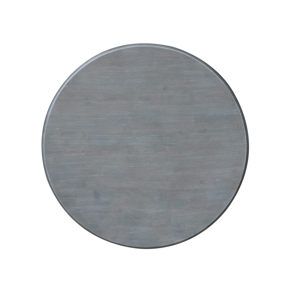 36" Round Top Pedestal Dining Table, 29.1" High, White/Heather Gray