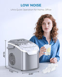 Countertop Ice Maker Machine, Portable Compact Small Bullet Ice Maker with Self Cleaning Function Makes 8 Cubes in 6