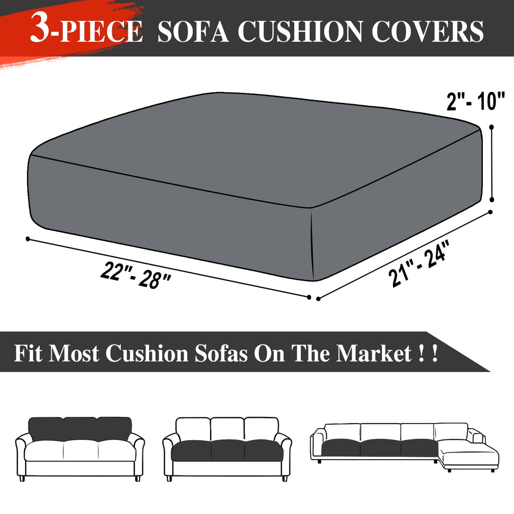 Couch Cushion Covers Seat Cushion Cover Stretch Couch Cover Separate Sectional Sofa Slipcovers Furniture Protector(3