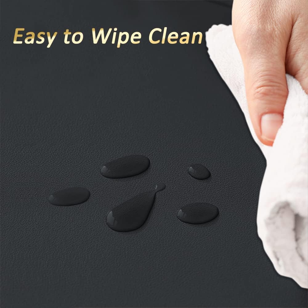 Faux Leather Placemats Set Easy to Clean (Black) - Set of 4