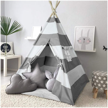 Teepee Tent for Kids Teepee Tent for Boys Indoor Outdoor Play House, Children Teepee Play Tent for Boys,Canvas Tipi
