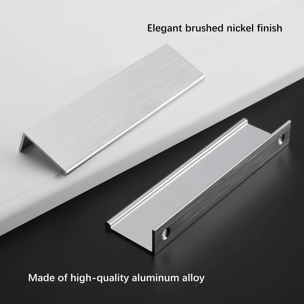 10 Pack 5" Cabinet Pulls Brushed Nickel Finger Pulls for Cabinets