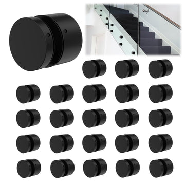 24 Pack 2"x2" SS316 Glass Railing Standoff Solid Heavy Duty Black