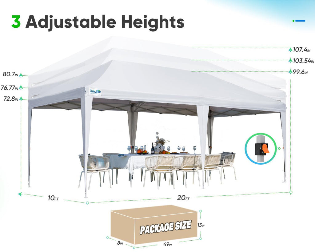10x20 Pop Up Canopy Tent, Event Shelter