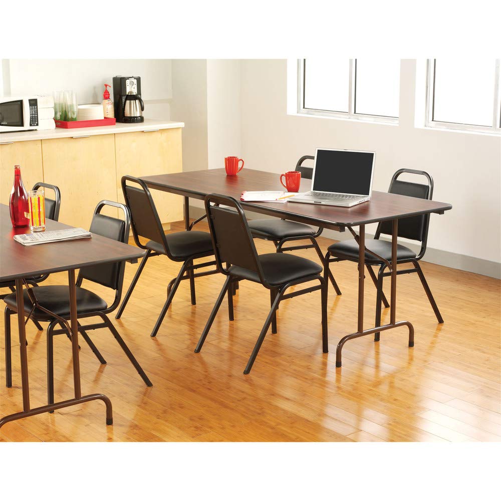 Wood Folding Table, Rectangular, 72" W x 30" D x 29" H, Mahogany