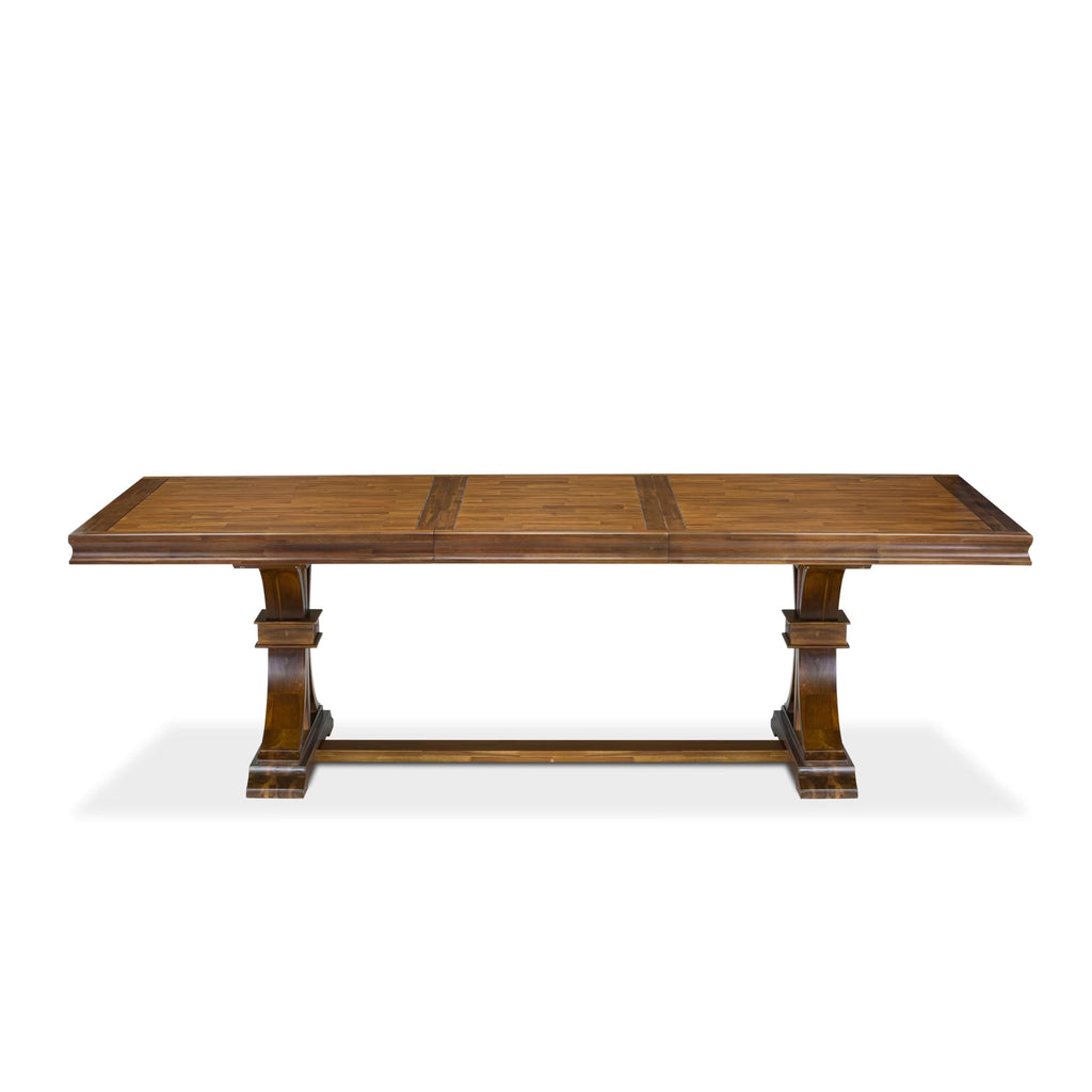 By - LET-AWA-TP - A Wooden Dining Table with Removable Rectangular Tabletop - Antique Walnut Finish