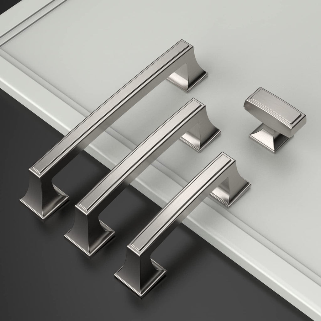 Brushed Nickel 20 Pack Cabinet Hardware, 5 Inch Center Pulls