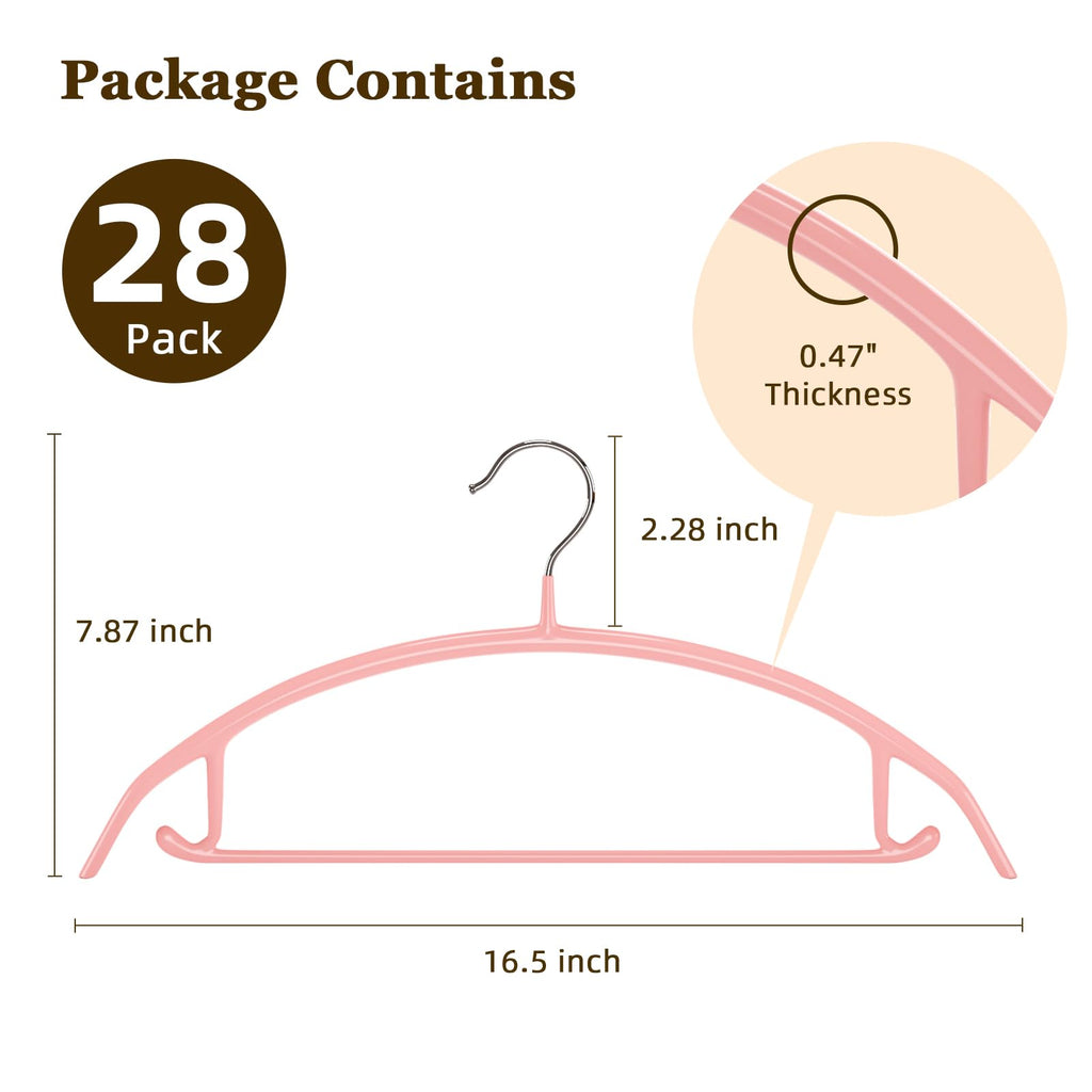 Clothes Hangers Non Slip Rubber Coating Metal Hanger Colorful, 28 Pack