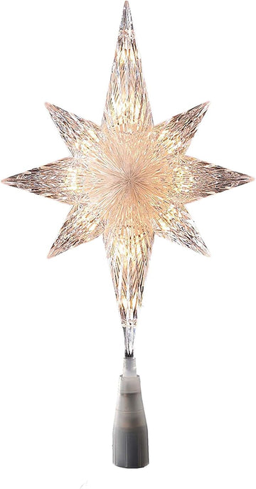 UL 10-Light Bethlehem Star Christmas Tree Topper, 11in, White