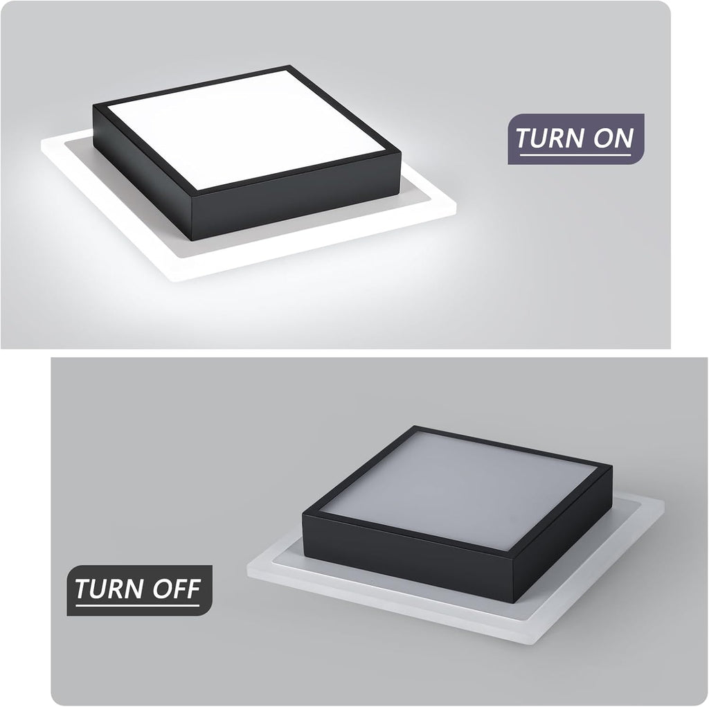 Modern LED Ceiling Light, Kitchen Ceiling Light, 6000K Cold White Flush Mount Ceiling Lamp, Square Hallway Lighting