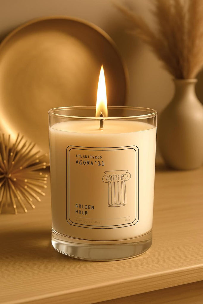 Golden Hour Scented Candle, 8oz Jar with Long-Lasting Burn, Giftable, Holidays,Birthdays - Set of 8