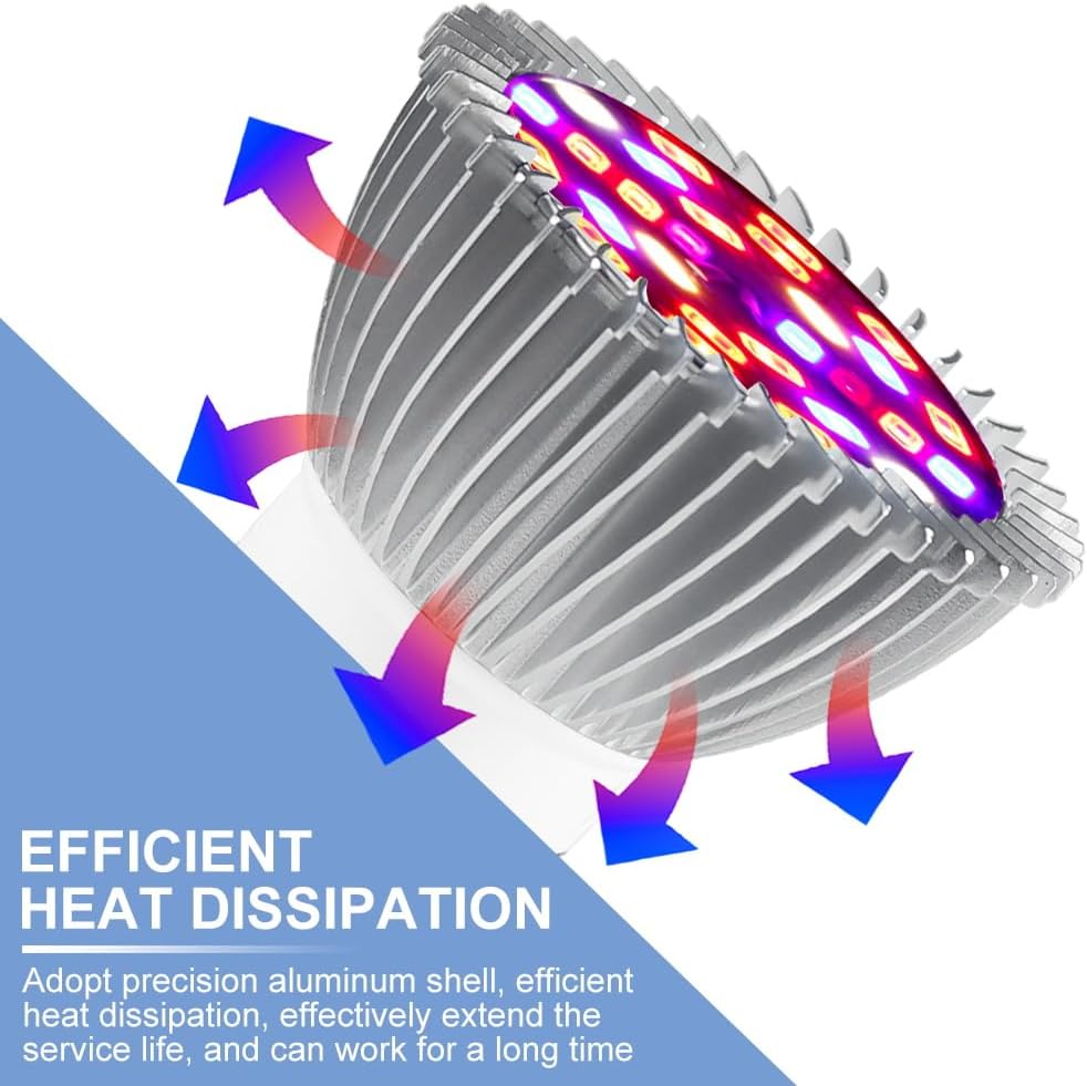 100W Plant Light Bulb E26/ E27 Indoor Full Spectrum Hydroponic Cultivate Lamps AC100-277V Seedls Growth Lights UV/IR