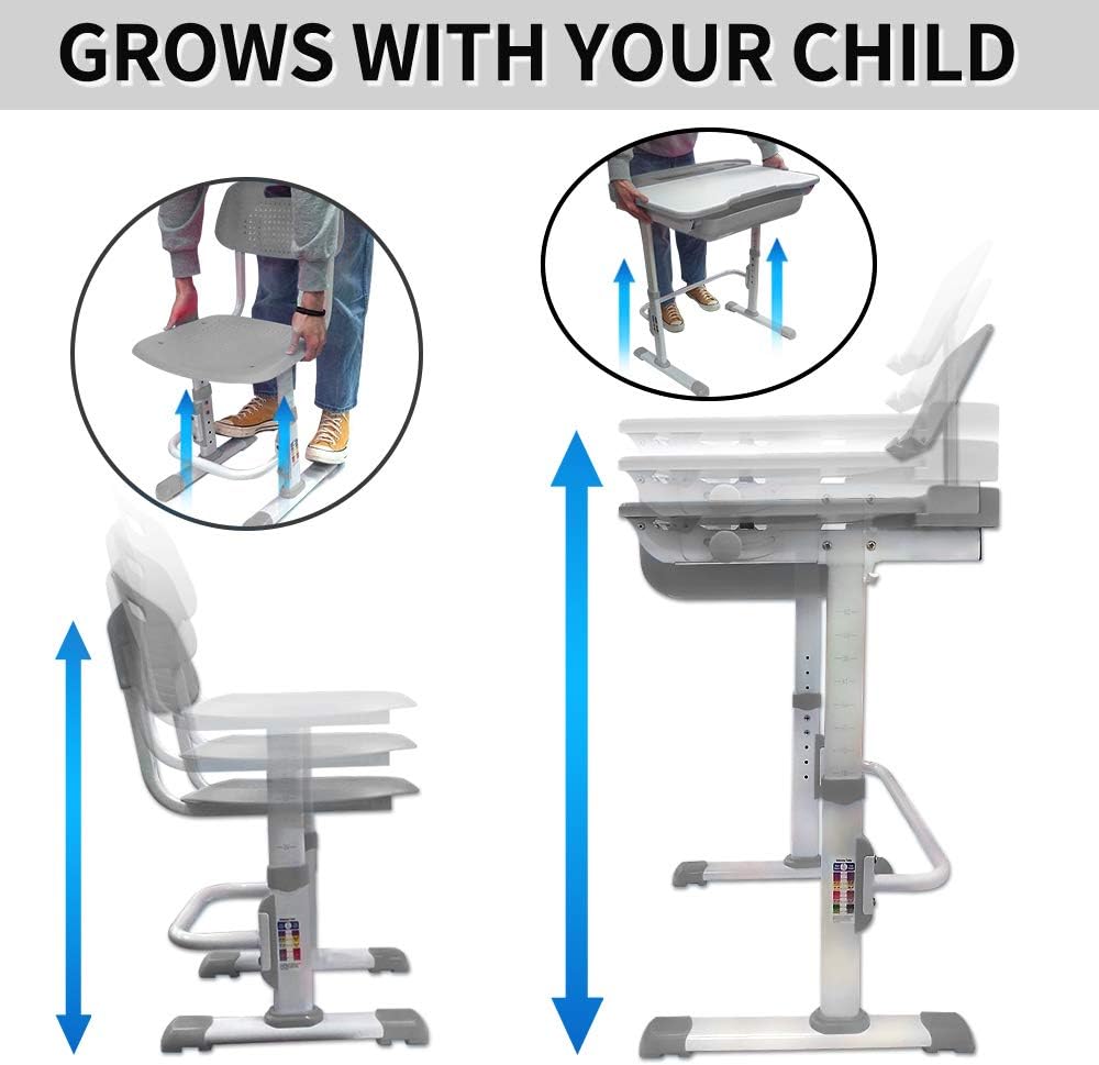 Kids Desk and Chair Set Children School Study Desk for Boys Girls