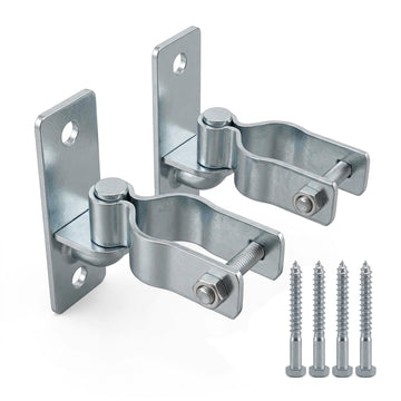 2 Pair Wall Mount Gate Hinges, Heavy Duty Gate Hinges for 1-3/8" Pipe Gates