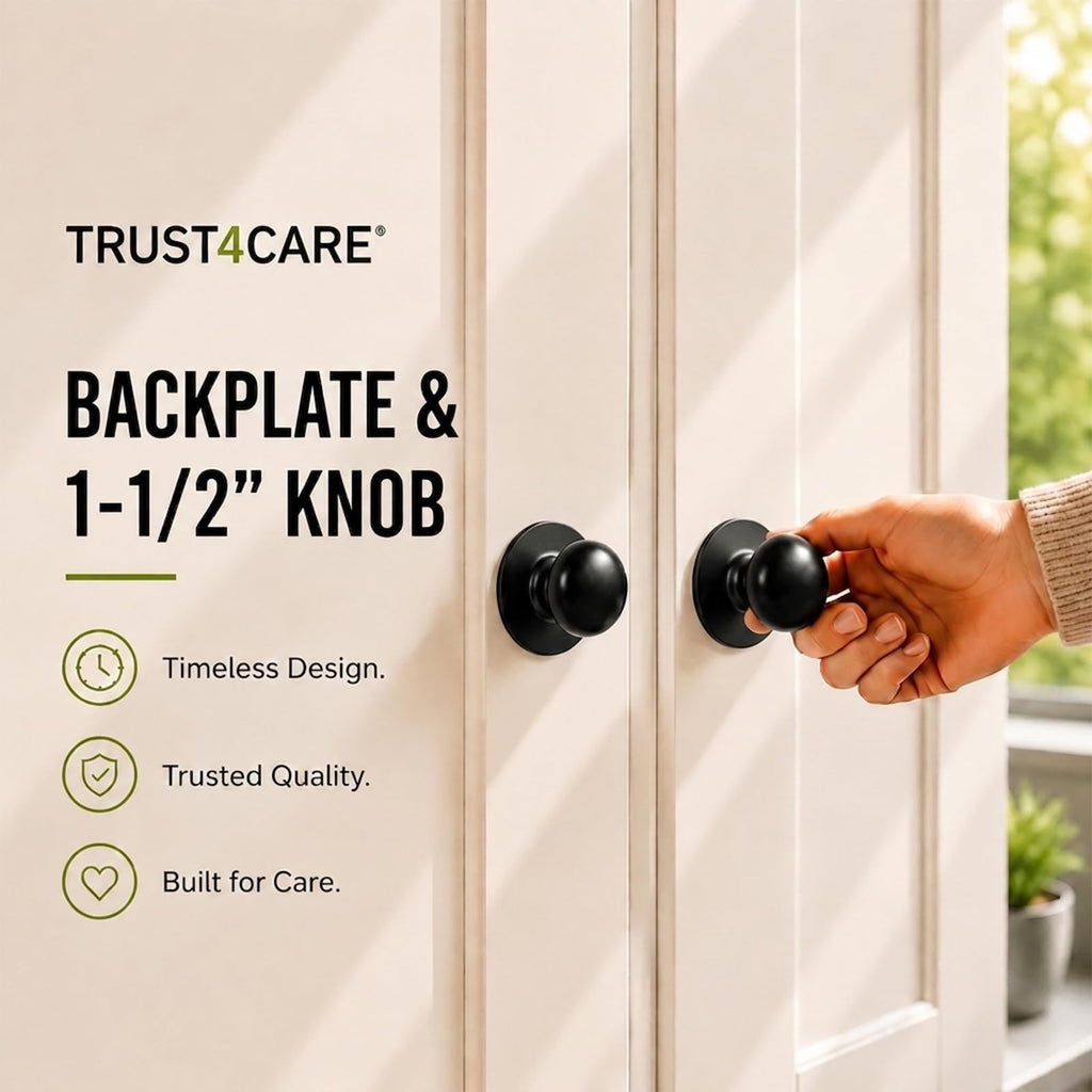 2.0" Black Backplates of Bifold Closet Cabinet Knobs