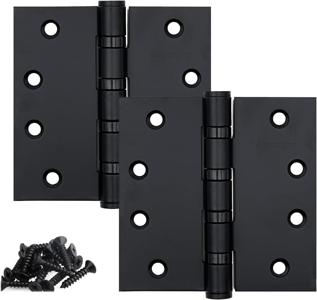 Stainless Steel Matte Black 4 inch Door Hinges,Interior Door Hinge，Heavy Duty Exterior Door Hinges，Ball Bearing