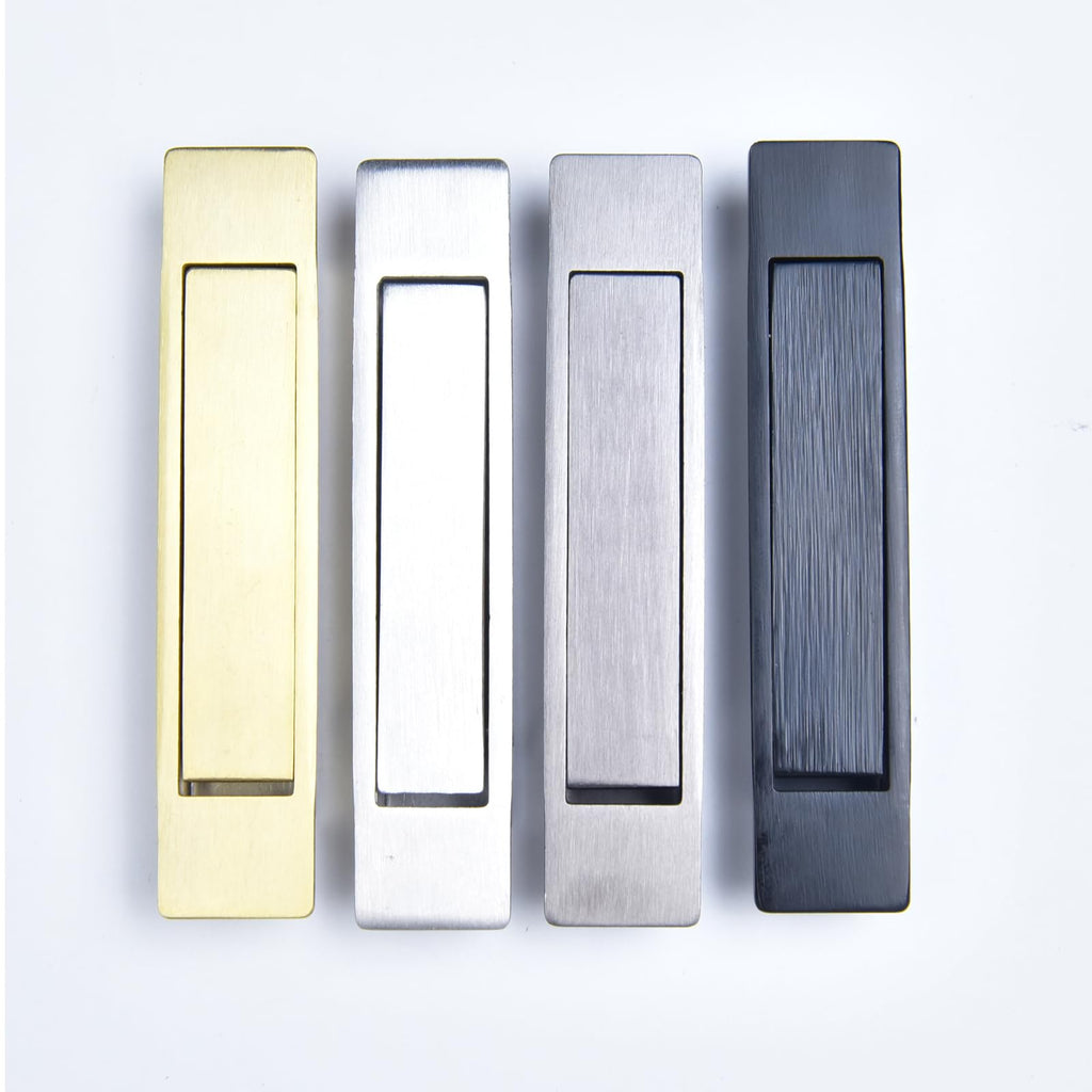 Pocket Door Handles Edge Pull,Flush Finger Hardware,Gun Grey,2