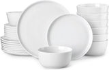 24 Pieces Gourmet Porcelain Dinnerware Sets, Premium Plates and Bowls Set, High-Fired Ceramic Dishes Set for 8