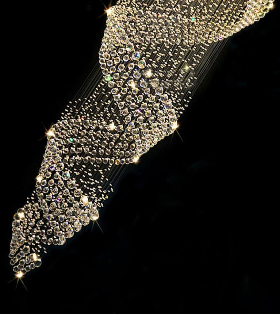 120" H Large Modern Chandelier for Villa Entrance Raindrop Chandeliers A100-B095SPMZN7