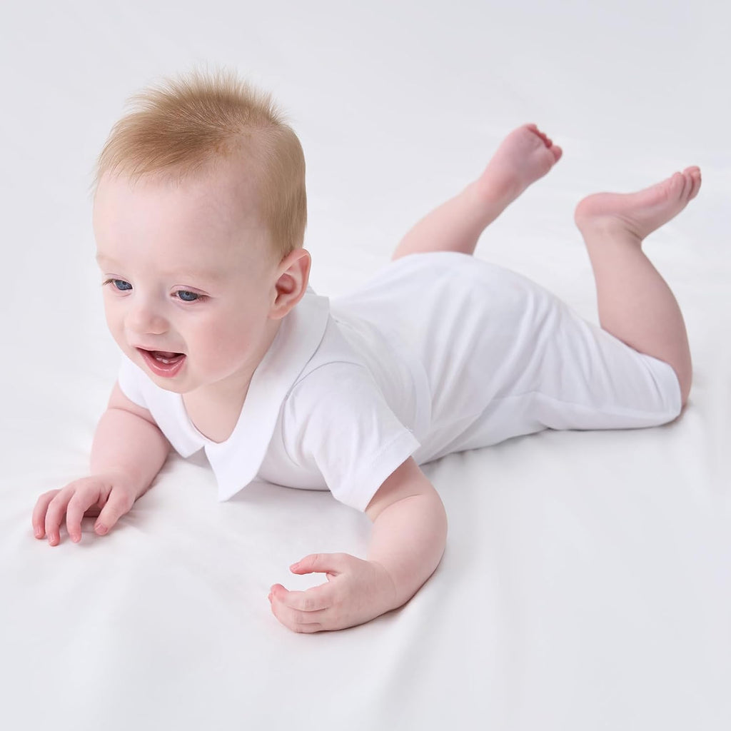 Baby Boy Baptism Outfit Cotton Romper