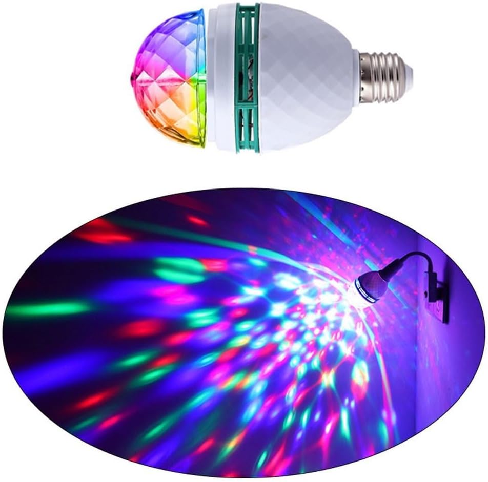 RGB Rotating LED Light Bulb B22 Disco Party Lamp