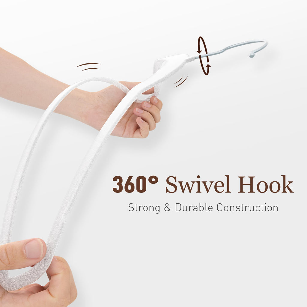 Velvet Hangers 50 Pack, 17.5" Non-Slip Clothes Hangers, White