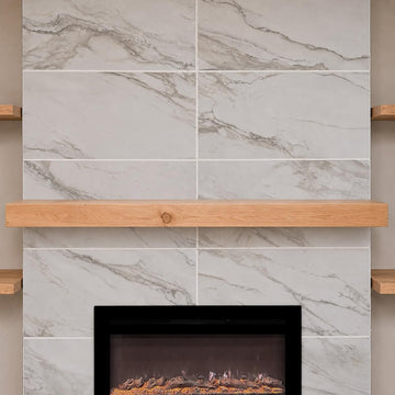 Modern Fireplace Mantel, Contemporary, Floating Mantle, Shelf, Hand Crafted, (Aged Oak, 72Lx3Hx8D)