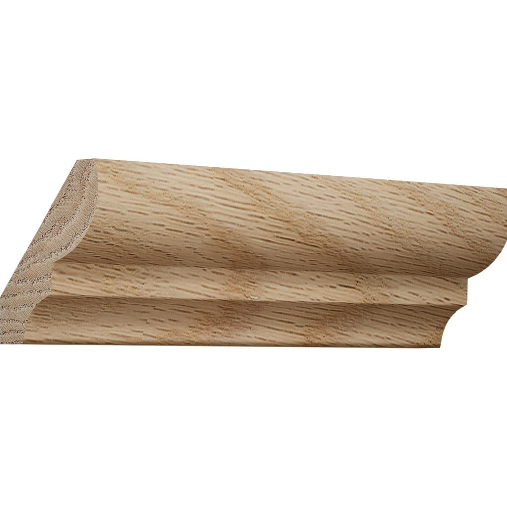 Crown Moulding, Solid Hardwood, 1 7/8"H x 1 5/16"P x 2 1/4"F x 96"L, Stain Grade White Oak