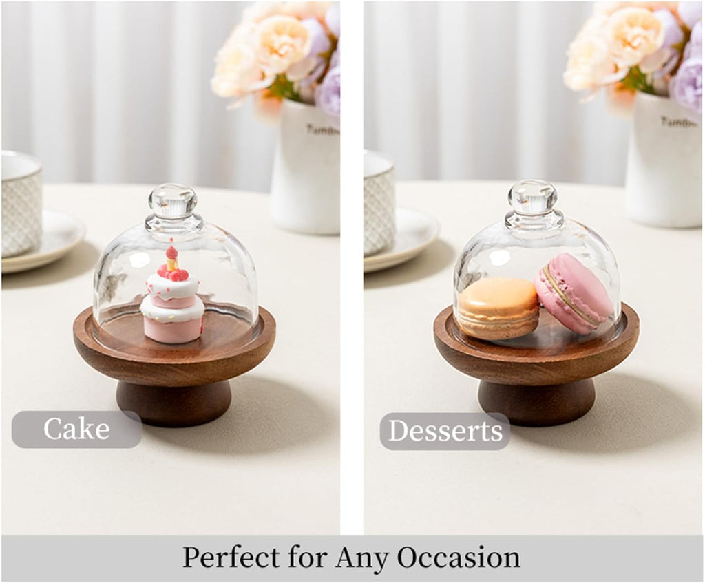 2 sets 4.1 inch of mini glass dessert cups, equipped with high-foot bases; small glass cake stand; transparent - Set of 4