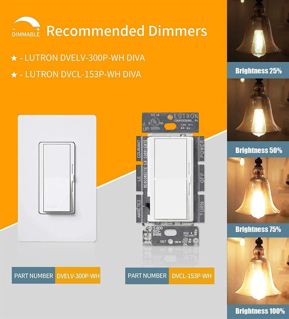 LED Vintage Edison Bulb ST64-4W LED Light Filament Bulb, Clear Glass Cover, E26 Base, Clear Warm White 2700K, Replace